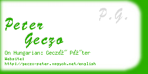 peter geczo business card